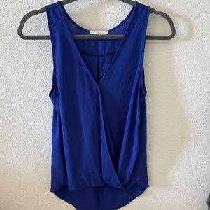 Lush Royal Blue V-Neck Blouse
